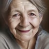 Close-up portrait of an elderly woman smiling